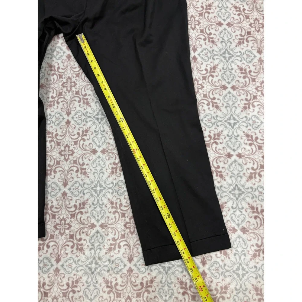 Louis Raphael Tailored Mens 42x30 Black Pleated Cuffed Dress Pants Trousers